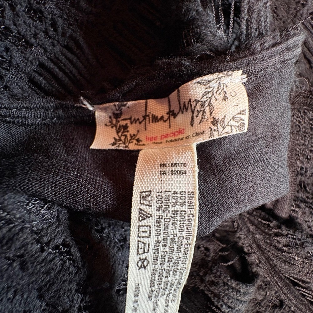 Intimately Free People Daydream Lace Open Back Mini Dress Boho Black L - Picture 8 of 8